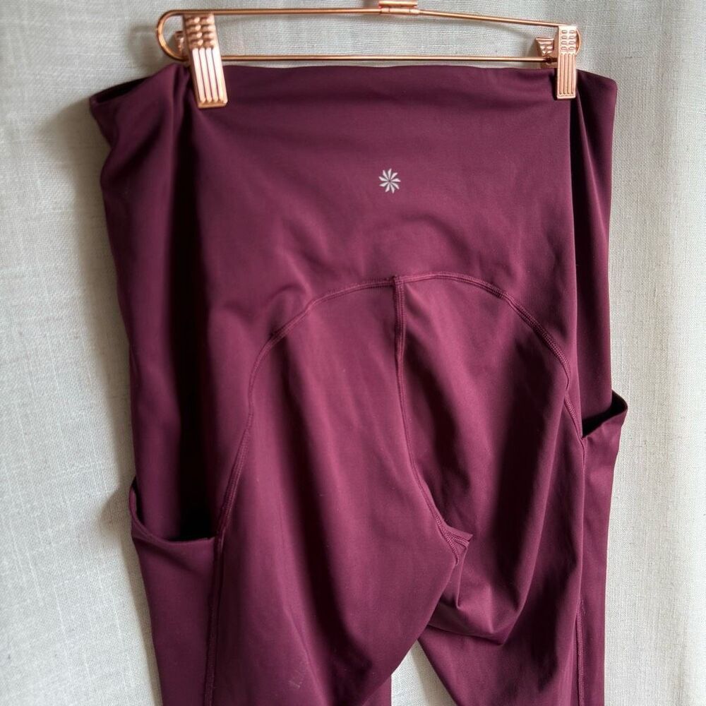 Athleta Ultimate Stash 7/8 Tight plus 1X 16W 18W Dark Purple Pockets Compression - Picture 3 of 14